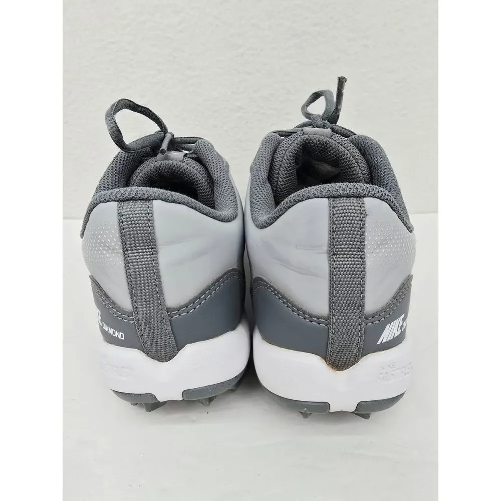 Nike Boys Diamond Baseball Cleats Shoes Gray 6Y